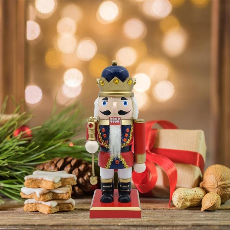 1PC 23cm Wood Christmas Nutcrackers Ornament Decorations Gift Walnuts King Soldiers Puppet Doll Decorations