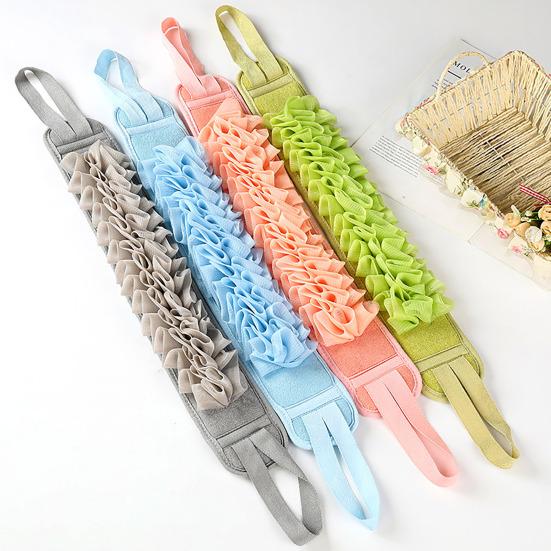 Bath Towel Fine Mesh Bath Sponge 2 in 1 Gentle Exfoliating Loofah Breathable Circular Acupoint Massage Design Bath Towel