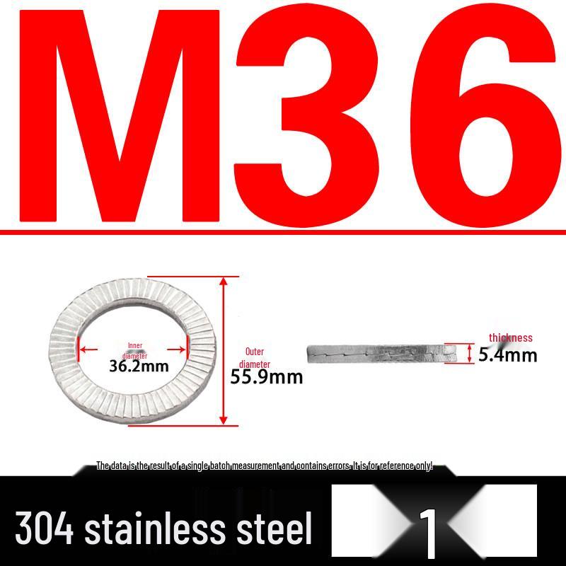 Double-Stacked Interlocking Toothed Anti-Slip Lock Washer 304 Stainless Steel DIN25201