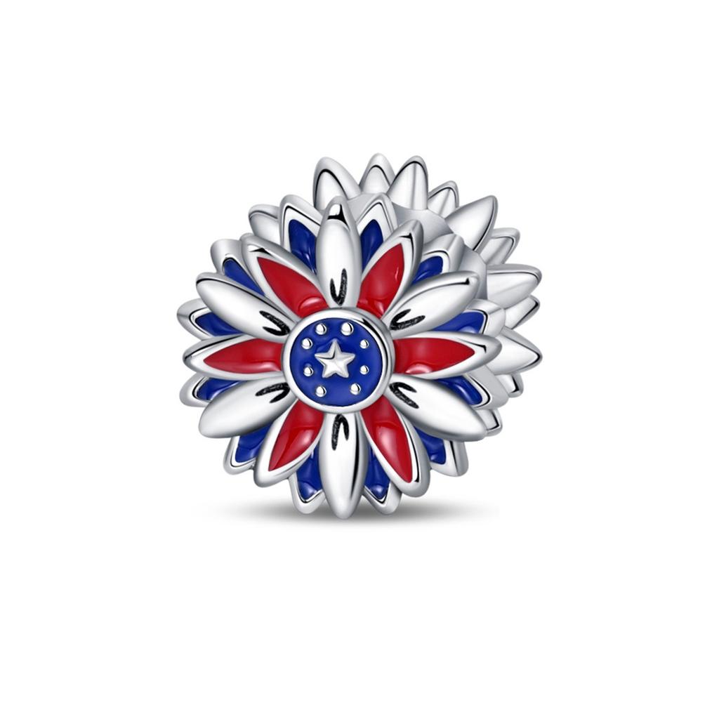 S925 Silver Eagle Design Independence Day Theme  Beads DIY Bracelet Jewelry Making Pendant Charm