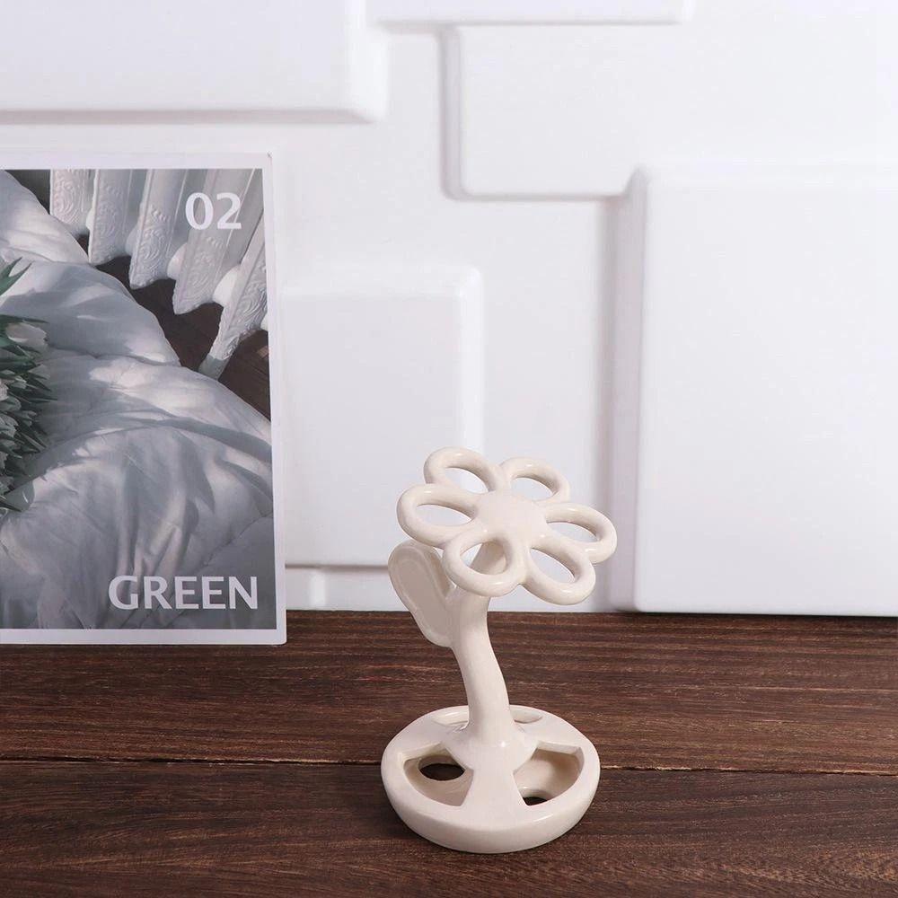 Ceramic Toothbrush Holder 6 Slots Bathroom Storage Holder Toothbrush Rack Bathroom Supplies