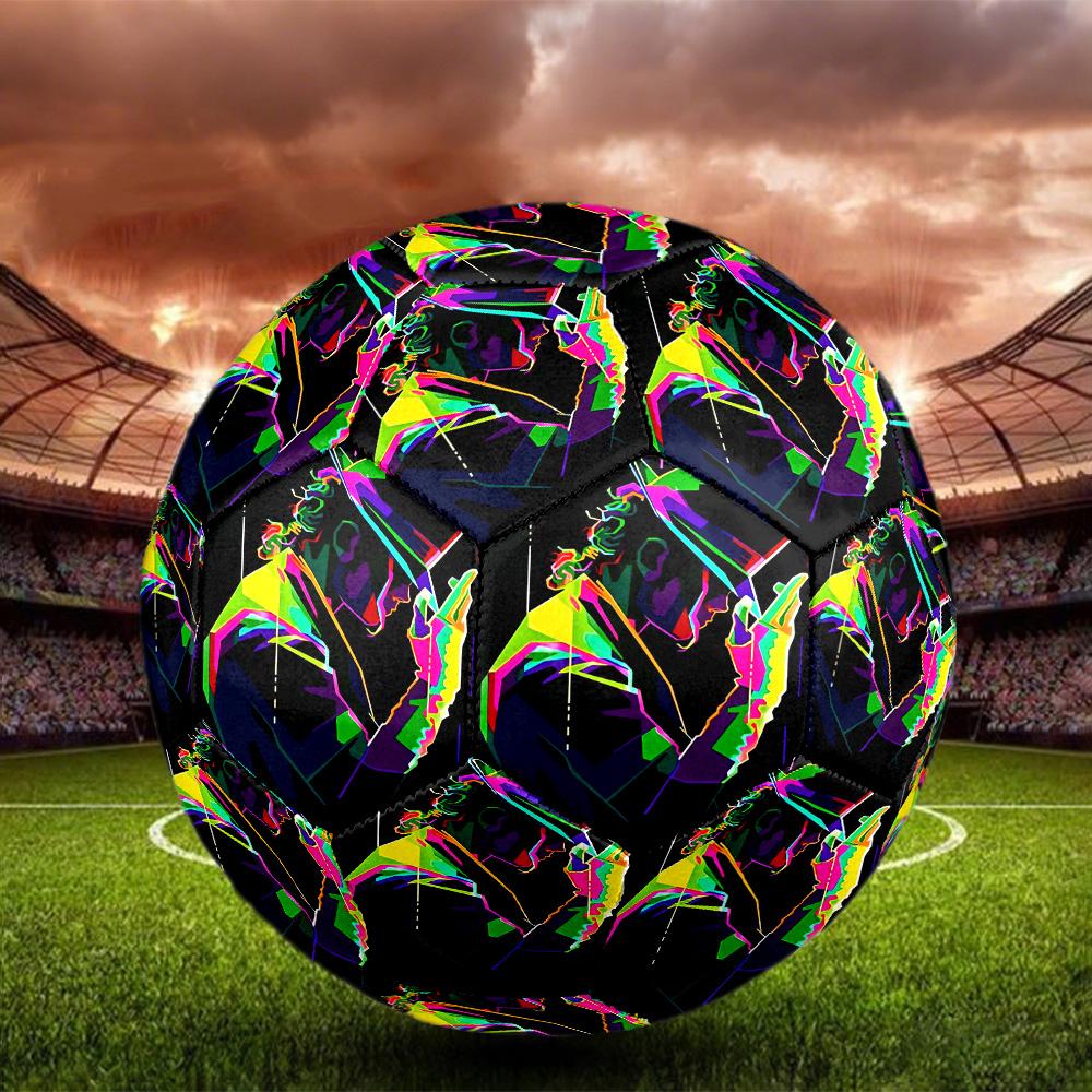 Michael Jackson Print Size 5 Soccer Ball, Standard Match Football for Sports Game and Team Practice, Ideal Gift for Soccer Fans