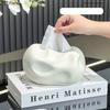 Kreativ Keramisk Servettlåda med Ojämn Yta Kaffebord Skrivbordsdekoration Minimalistisk Servettlåda Nattduksbord Pappershandduksfodral