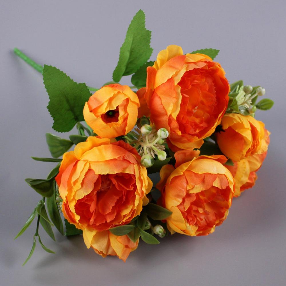 7 Heads Small Peonies Mini Decorative 6 Colors Natural Fake Persian Rose Flowers  Home Decorative