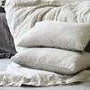 100% reines Leinen Kissenbezug einfarbig Weiß Zierkissenbezug Euro-Kissenbezug für Bett weich kühlend Umschlag-Designbezug Dekoration