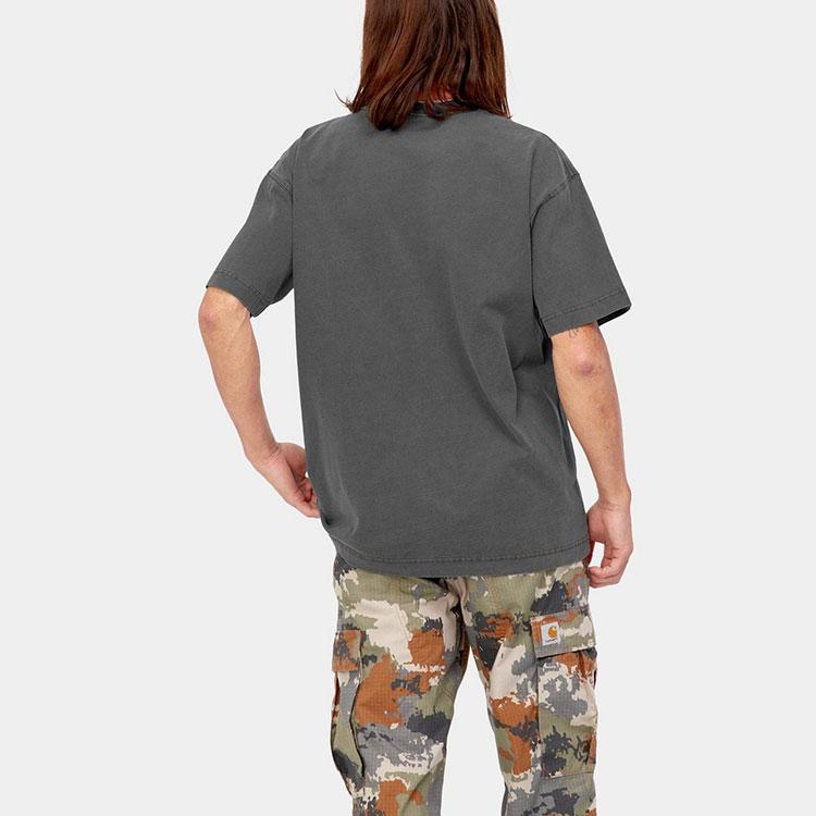 Carhartt WIP Tricou Casual cu Gât Rotund, Croială Largă, Culoare Solidă, pentru Bărbați, Topuri, Gri Închis I030780-0WG-GD
