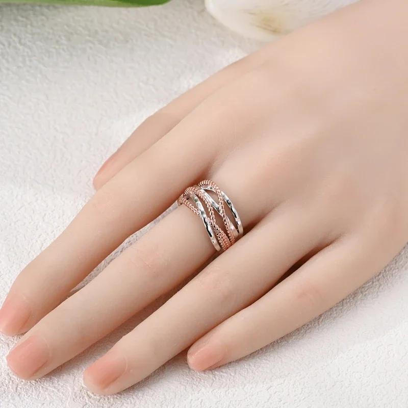 Authentic copper Rose Gold Plated Rope Wrapped Ring Ladys Jewellery Accessories Anniversary Gift Rings Luxury High Quality