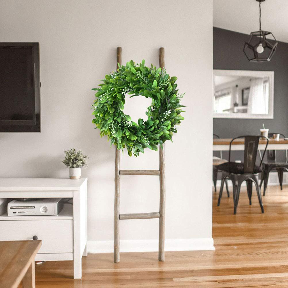 Guirnalda de hojas verdes artificiales de 30cm, guirnalda de bayas, decoración de pared para ventana y puerta delantera