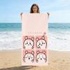 Chiikawa Beach Towel Purple Ghost Flat Print Quick Dry Microfiber Bath Towel for Gym Yoga Travel Gift Kids