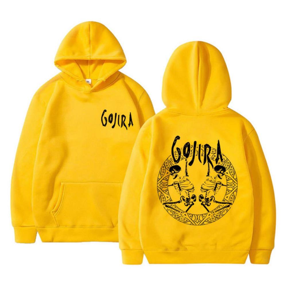 Metal Band Gojira Skeleton Double Sided Graphic Print Print Hoodie men‘s Autumn fleece Hoodie Long Sleeve Fashion