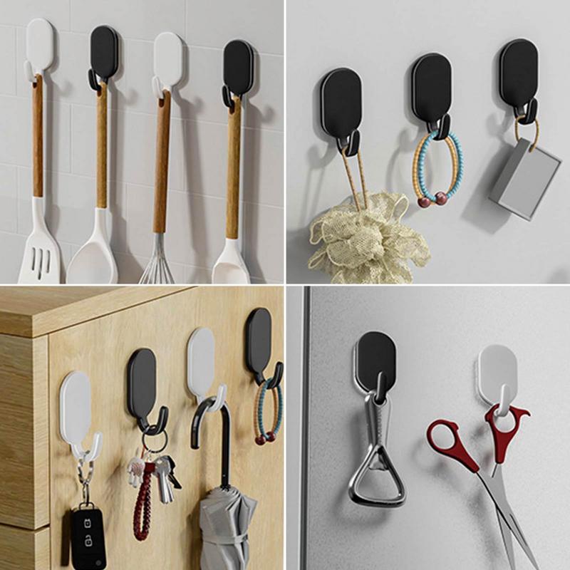 Bathroom Wall Hooks Towel Hanger Kitchen Hooks Towel Holder Wall Mounted 5 Pcs Utensil Holder Coat Hooks No Drilling Adhesive