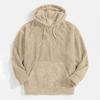 Men's Hoodie with Thick Corduroy Long Sleeves and Solid Color Kangaroo Pockets, Hanging Shoulder Hooded Sweatshirt
