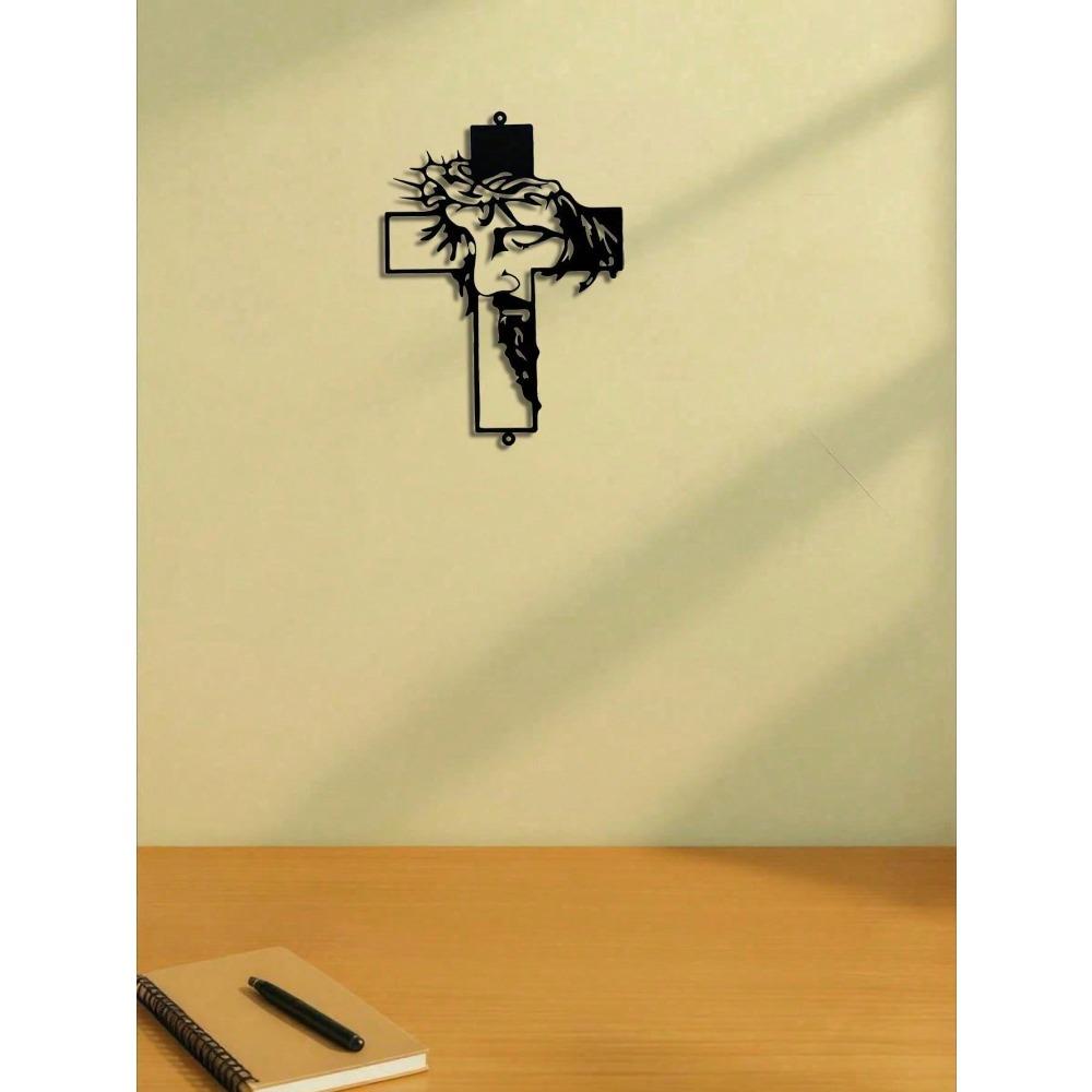 11.8 Inch Metal Cross Wall Decor Jesus Christian Religious Art for Home Indoor Outdoor Garden Hanging Faith Gift Easter Rustic Spiritual