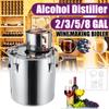 2/3/5/8 Gallons Stainless Steel Efficient Distiller Moonshine Alcohol Distiller DIY Home Water Wine Essential Oil Brewing Kit Set