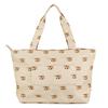 Paul Joe ACCESSOIRES Foldable Tote Bag Nunet Cat and Chrysanthemum Floral Print & PJA-B843-844, (Beige, Nunet)