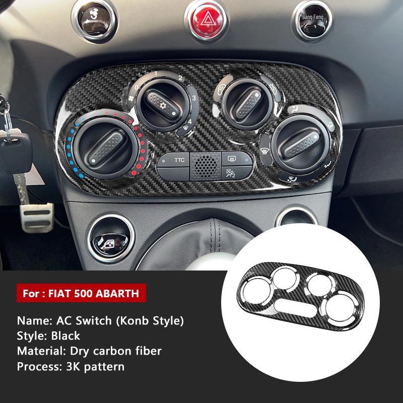 Carbon Fiber AC Switch Frame Sticker for Fiat 500 Interior