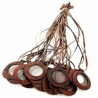 Lot Of 25 Nautical Leather Strap Necklace Magnifying Glass/Antique Pendant Reading Magnifier