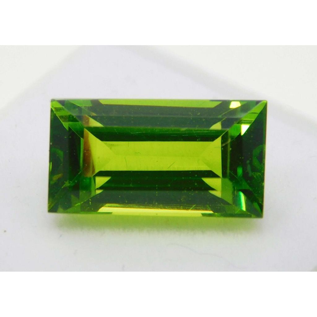 Natural Peridot 9.52ct Baguette Cut Certified Loose Gemstone