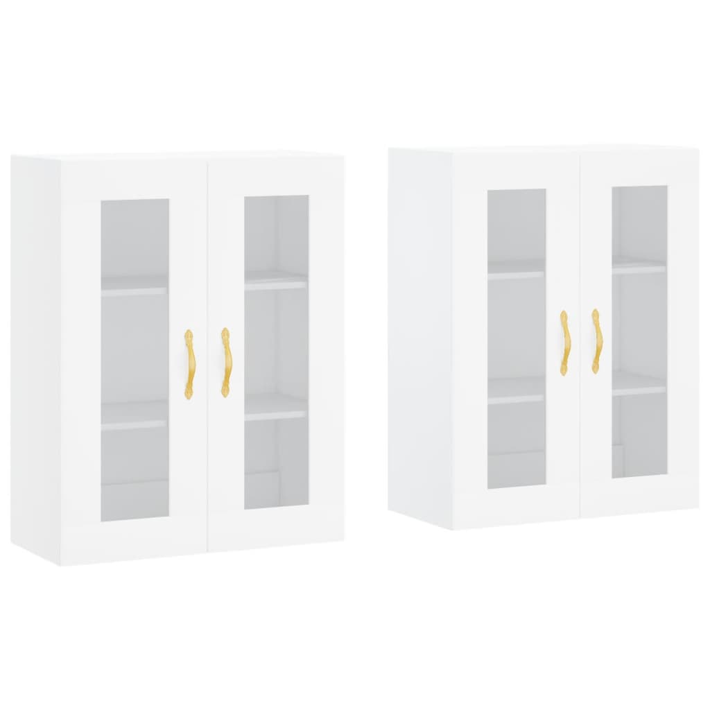 Wall Cabinets 2 pcs White Wood Based Material