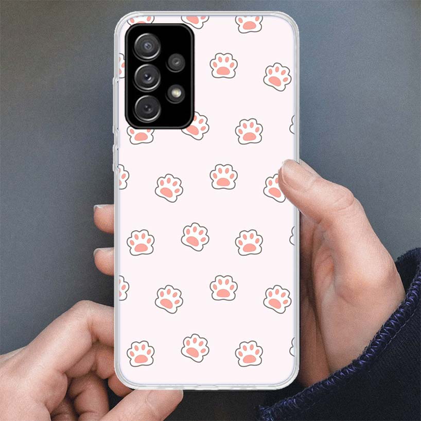 Cartoon Niedliche Hundepfoten Handyhülle Für Samsung Galaxy A51 A50 A71 A70 A41 A31 A21S A10 A20E A30 A40 A6 A7 A8 + A9 Weiches Silikon Sh