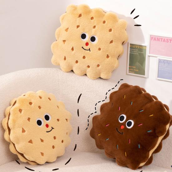 Sandwich Biscuit Plush Pillow Round Square Cartoon Cookies Plush Toy Stuffed