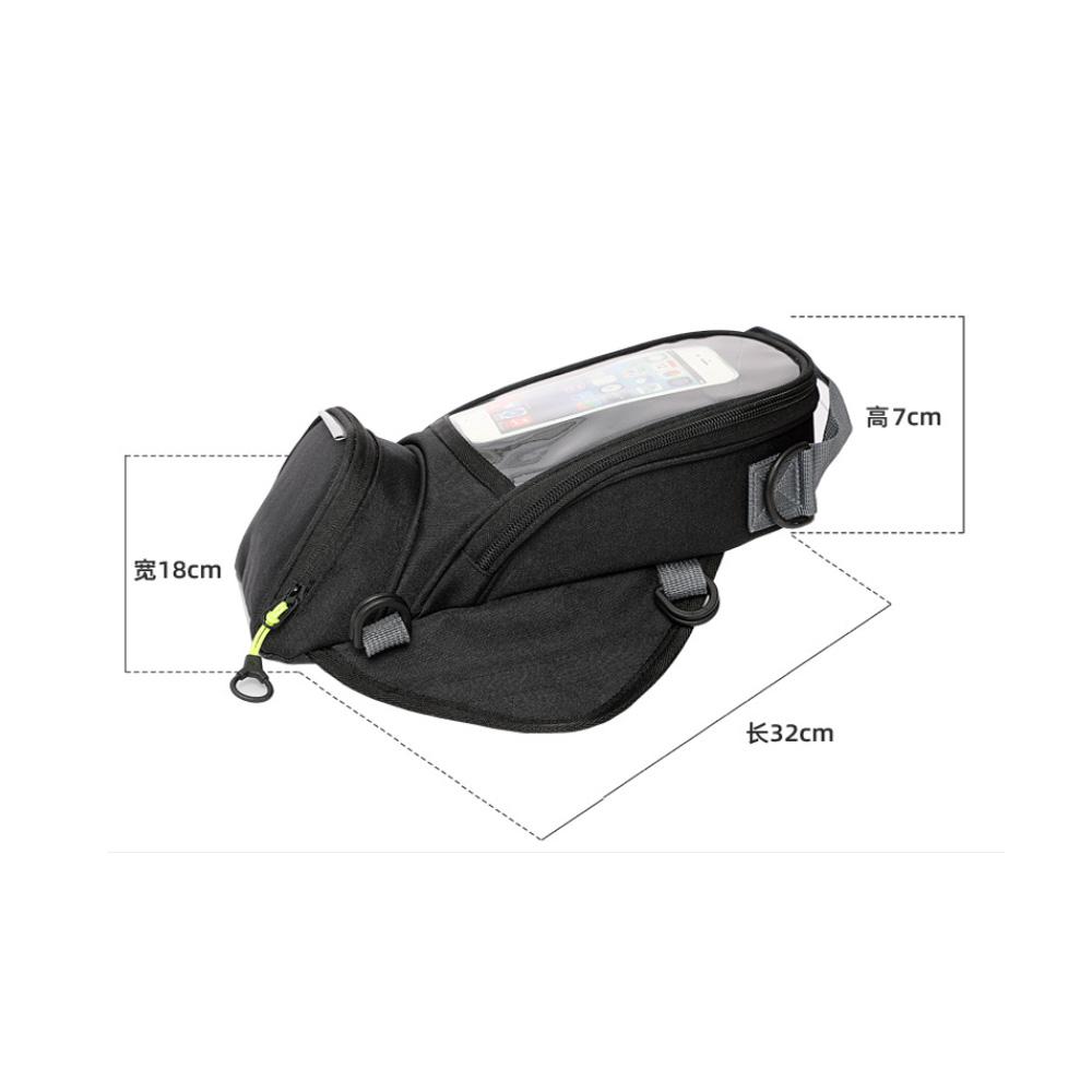 Black Waterproof Cloth Motorcycle Engine Bag Fuel Tank Bag Heavy Duty Gas Tank Pouch Rear Seat Bag Motorcycle