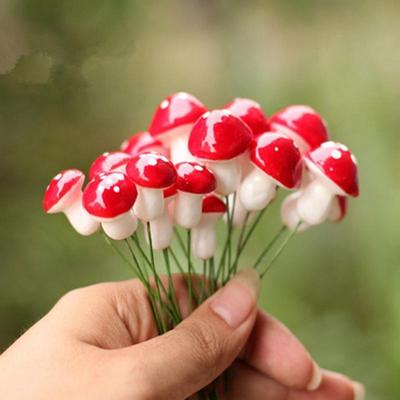 50pcs Mini Red Mushroom for Miniature Plant Pots Fairy Decor Garden Fashion HOT