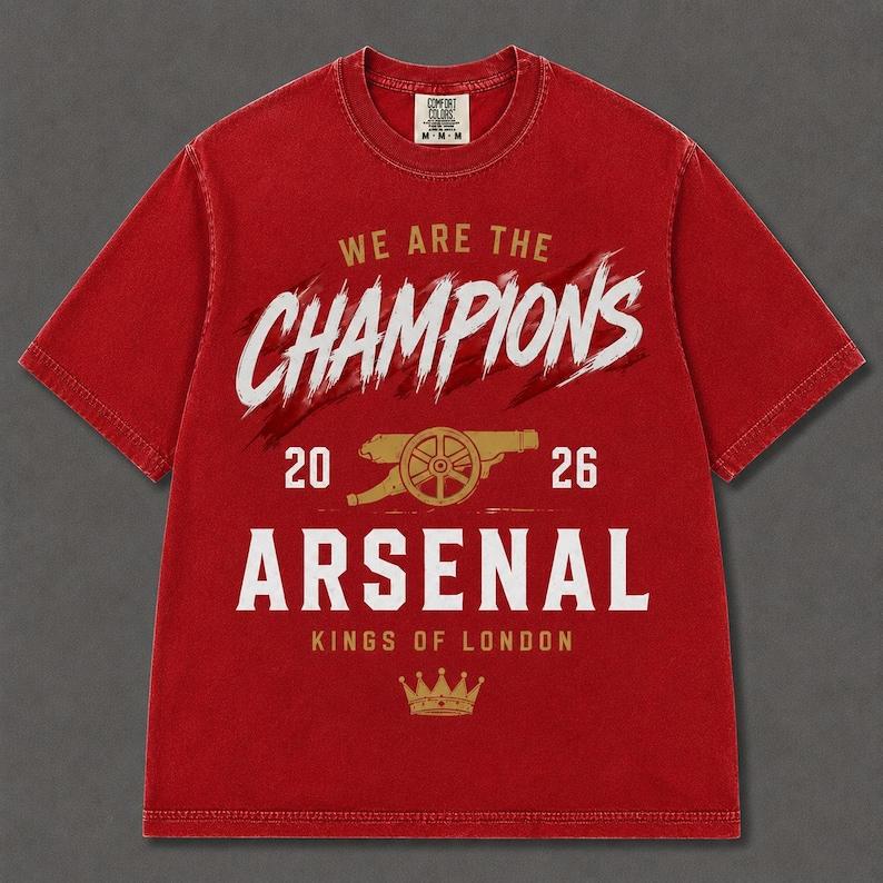 Comfort Colors Arsenal Champions 2026 Shirt, Kings of London Football Fan Tee, Premier League Winners Graphic T Shirt Gift L