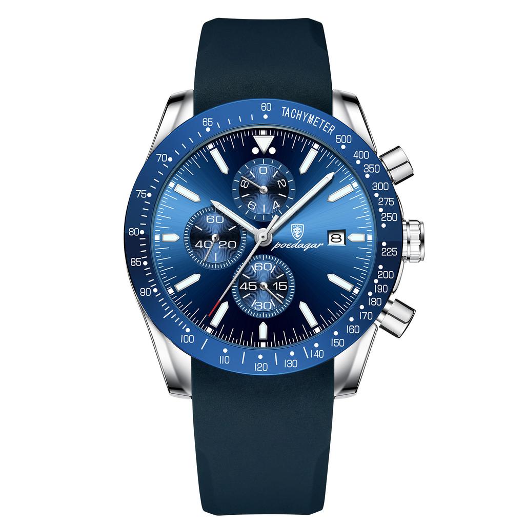 Luxus Casual Sport Uhr Top Marke Kreative Chronograph Silikon Armband Datum Leuchtende Wasserdichte Männer Uhren Männliche Uhr