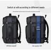 Expandable Water-Repellent Leather Laptop Backpack for Men - Large Capacity, Ideal for Business Trips and Commutes