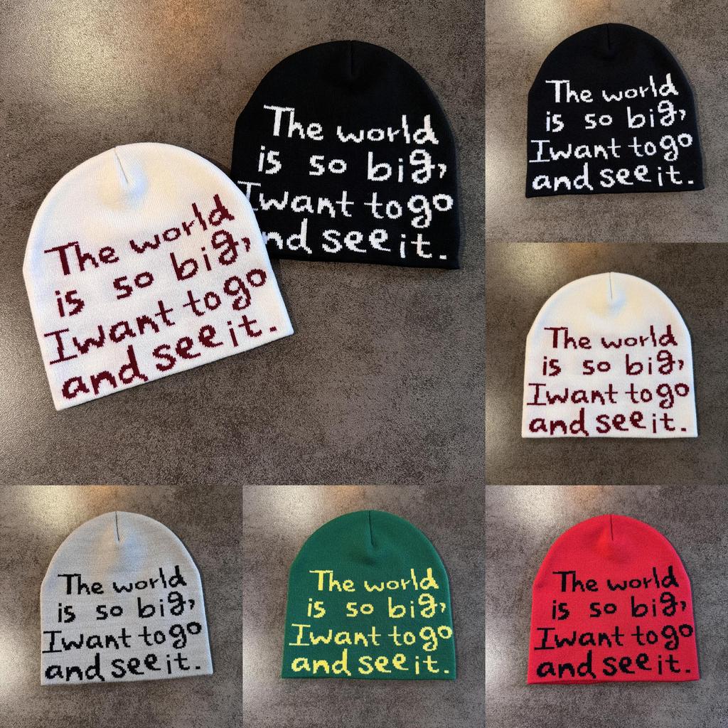 Letter Fashion Knit Cap For Unisex Winter Warmth And Windproof Sun Protection