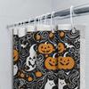 Halloween-Themed Shower Curtain Featuring Pumpkins And Bats Spooky Decor For Your Bathroom! Perfect Gift Idea For A Halloween Pa