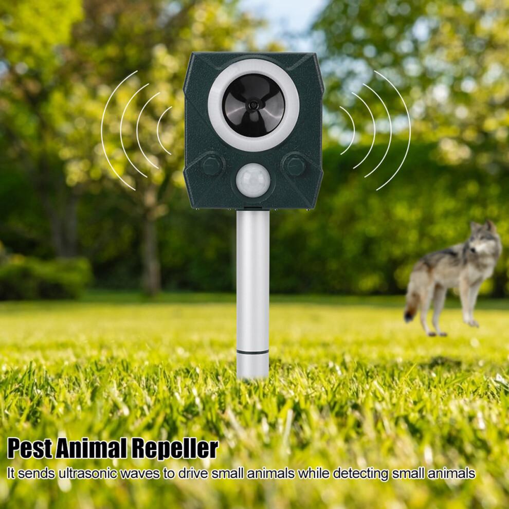 Répulsif antiparasitaire portable solaire à ultrasons pour l'extérieur, avec voyant LED pour oiseaux, souris et renards, capteur infrarouge et