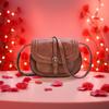 Women's Retro Saddle Bag Women's Shoulder Crossbody Bag European and American Versatile Half Round Bag