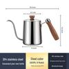 Caffettiera pour-over in acciaio inossidabile 304 con manico in legno e beccuccio lungo e sottile - Regalo per la preparazione del caffè filtro domestico/commerciale
