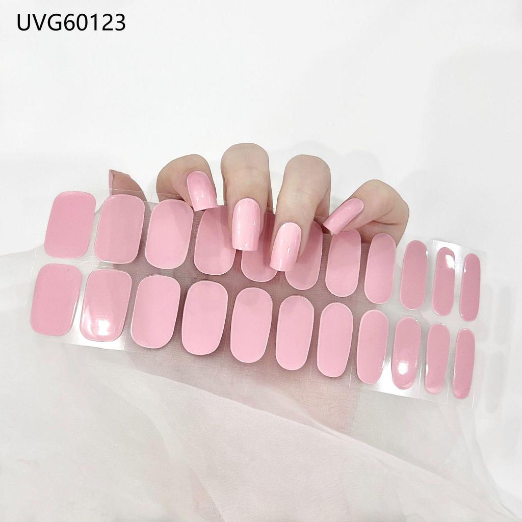 Transparent Nude UV Gel Nail Art Stickers: Semi-Cured, Semi-Baked Manicure Sheets