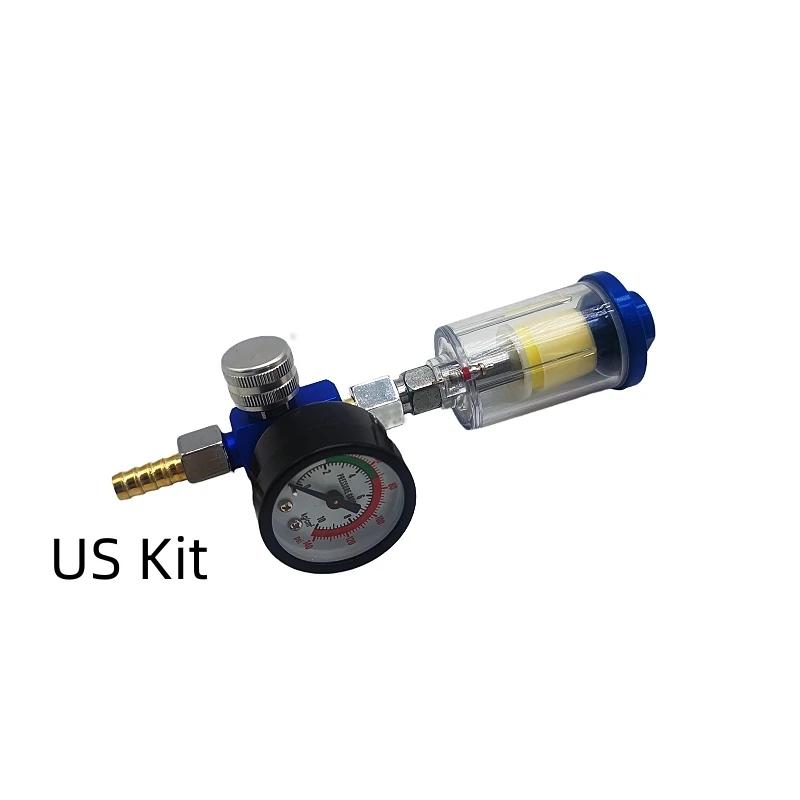 Air Regulator Pressure Gauge with JP/EU/US Adapter for Spray Gun Air Tool in-line Oil Water Separator Filter Separator Spray Gun