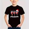 Summer Round Neck 3D Christmas Themed Printed Top Fashionable Casual Short Sleeved Children's Boy T-shirts