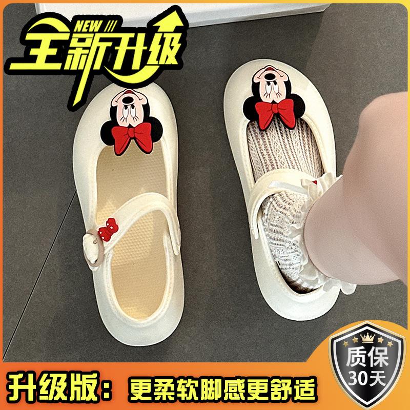 Cute Cartoon Mickey Mary Jane Shoes Women's Summer 2025 New Cute Fashion Wear Comfortable Sandals Single Shoes