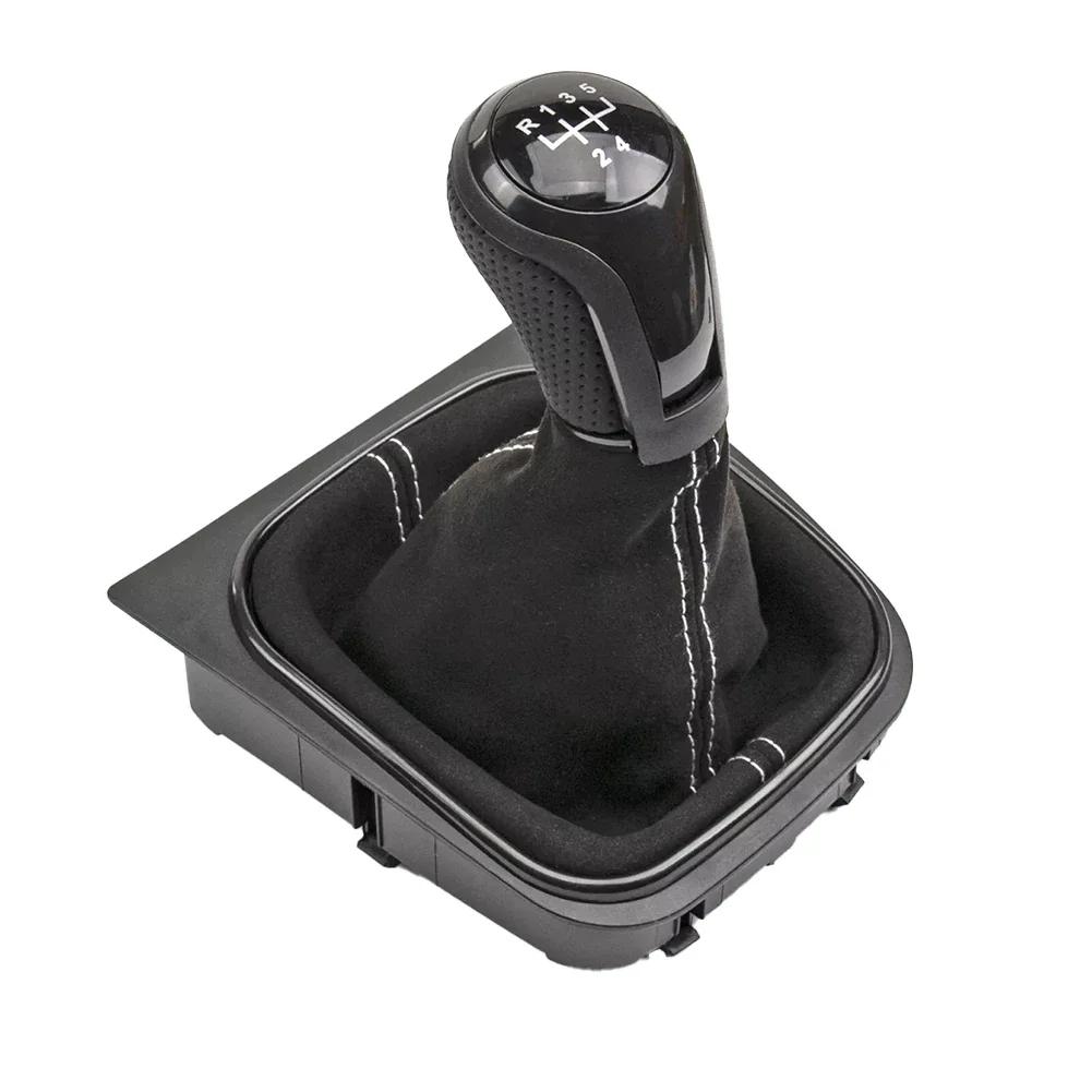 Für Golf 5 MK5 Golf 6 MK6 Auto Geschwindigkeits Gangschaltungsknauf mit Manschette für Jetta MK3 SCIROCCO III 137 138 EOS 1F7 1F8