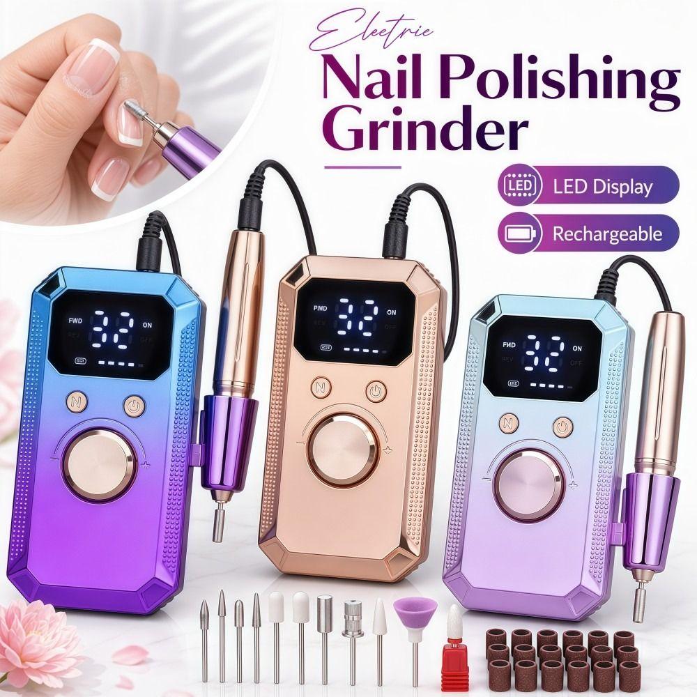 LED Display Electric Nail Polishing Grinder Rechargeable Nail Grinder Nail Tools