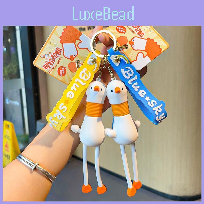And Playful Cute Goose Keychain With Long Legs Silicone Cartoon Keyring