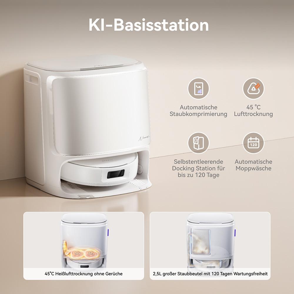 Narwal Freo X10 Pro Robot Vacuum Cleaner, Tangle Free Robot Mop, 11000Pa Powerful Suction, Self-Emptying, Auto Mop Washing, Auto Drying