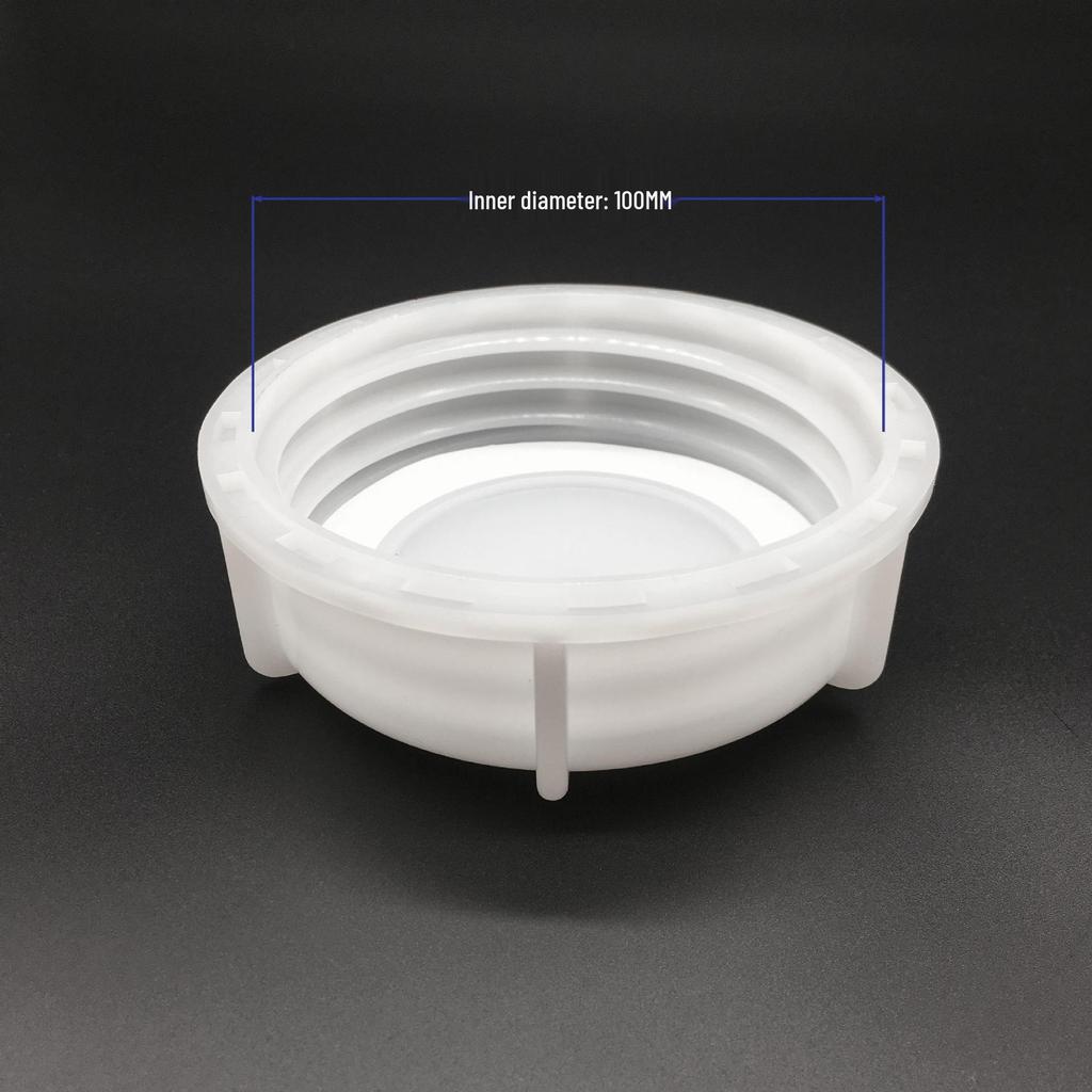 IBC 3" Butterfly Valve Cover, DN80, 100mm ID, White Plastic