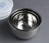 3-piece Mixing Bowl with Non-slip Stainless Steel Lid Serving Bowls Storage Bowls Stacking Metal Bowl with Hermetic Lids | Bowls