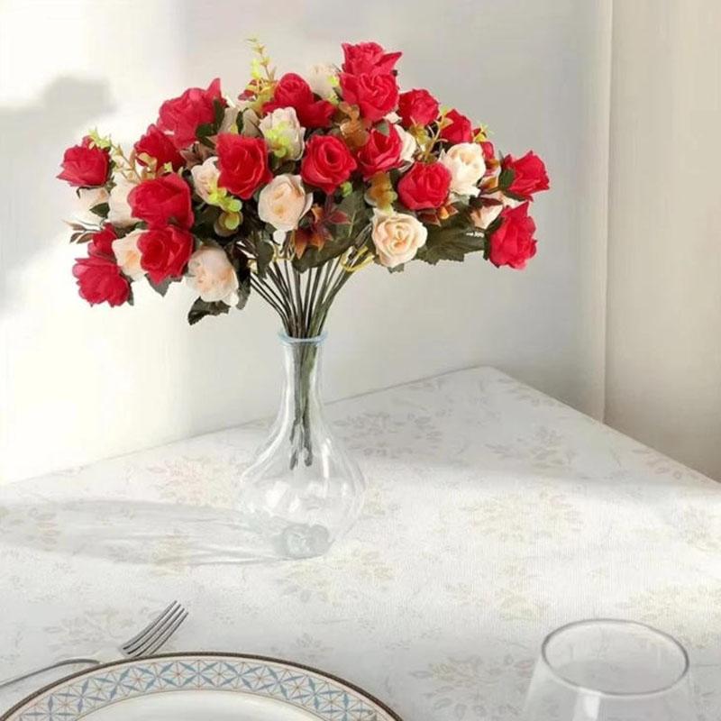 Artificial Flowers Silk Fake Plants UV Resistant Home In/Outdoor Garden Decor