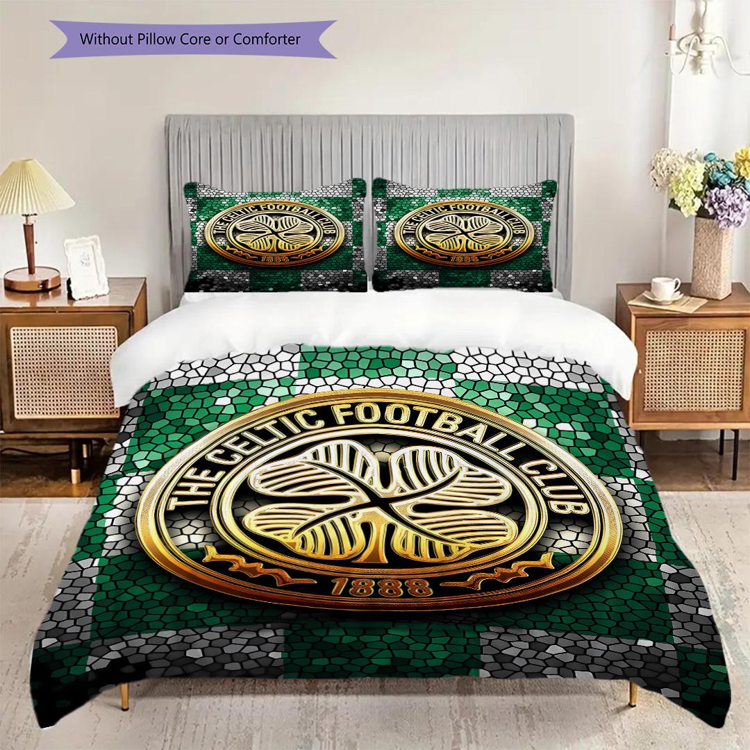 

Комплект постельного белья с узором ФК Селтик Одеяло Покрывало Наволочка Домашний Декор Подарок на День Рождения (1 пододеяльник + 2 наволочки, без наполнителя) 135x200cm