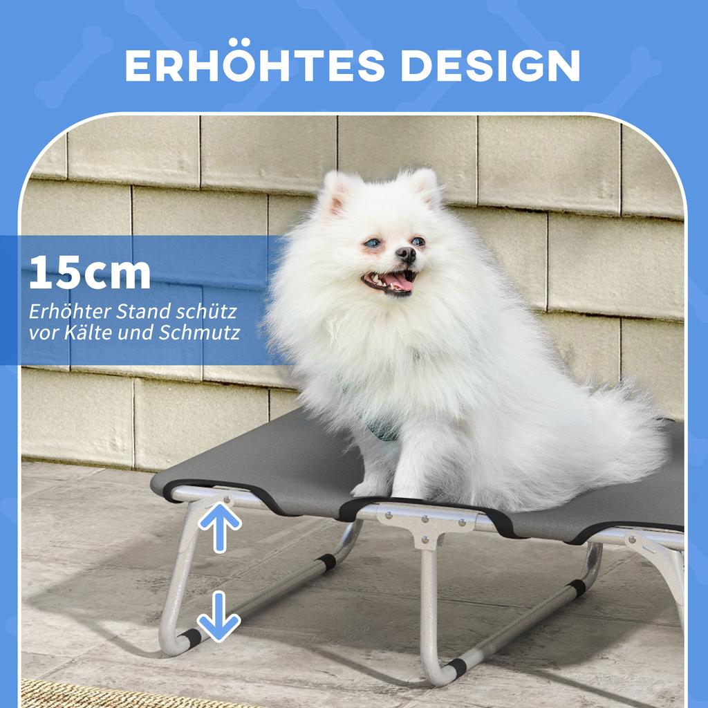 Dog Bed, Foldable, Sturdy & Comfortable, Up To 10kg, 71x58x20cm, Grey