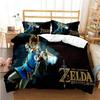 Anime Game Motif Microfibre Bedding Sets, Children's Birthday Gift with Zip Room Decor for Teenagers Adulte  Duvet Cover