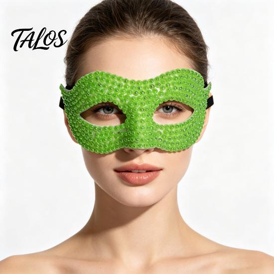 Adjustable Party Masks Halloween Half Face Masquerade Mask, Pearl Decor Venetian Luxurious Evening Elegant Costume Accessory for Stage Show
